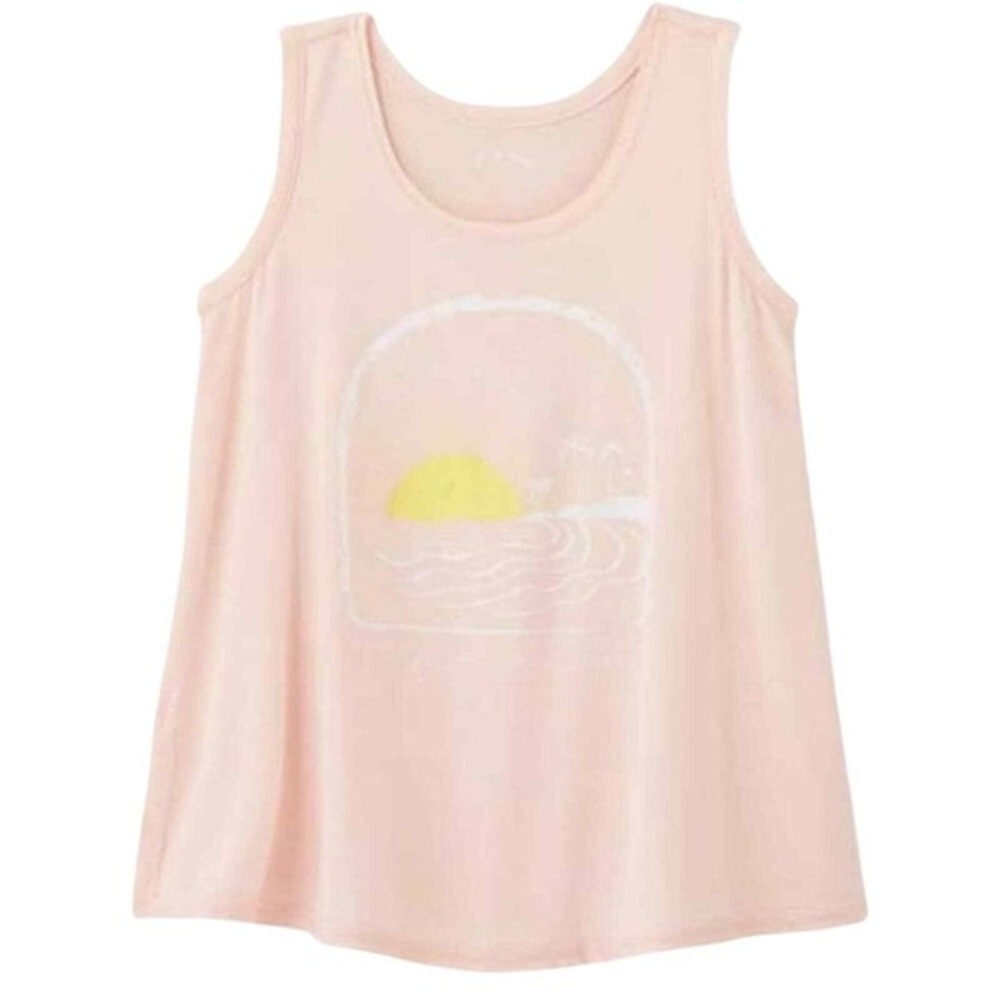NWT Girls Tank Top Art Class Large Pink Beach Graphic‎ Flowy Summer Sleeveless
